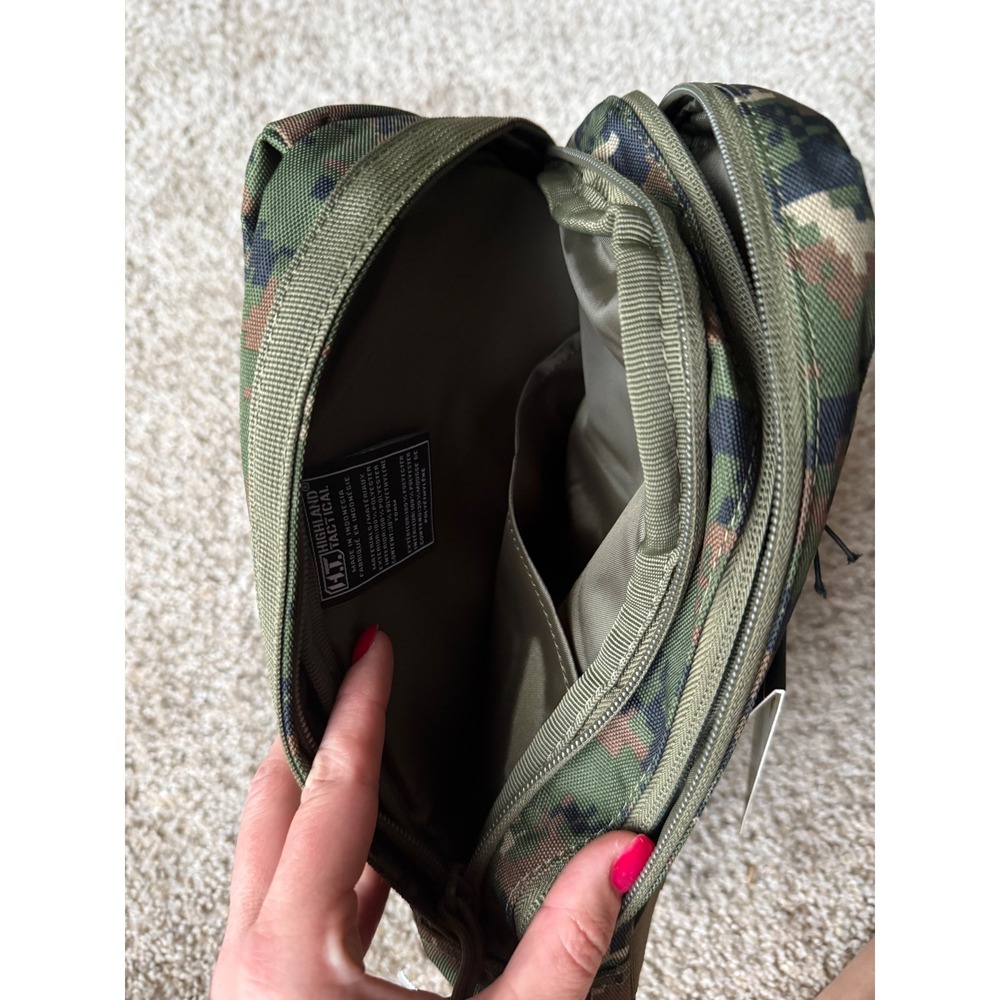 NWT Highland Tactical Sling Bag MOLLE Webbing Green Digital Camo Shoulder‎ Pack - Picture 7 of 11